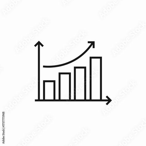 chart growth icon sign vector