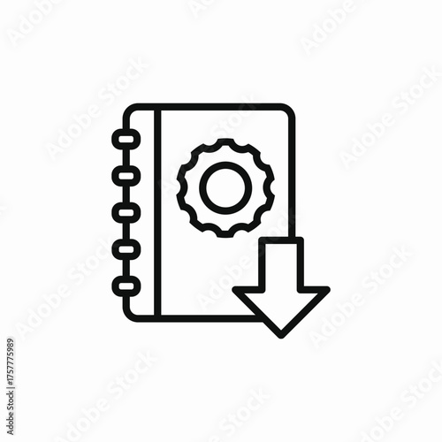 configuration book download icon sign vector