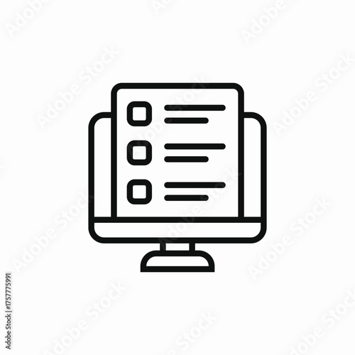 computer checklist icon sign vector
