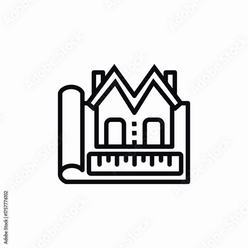 house construction plan icon sign vector
