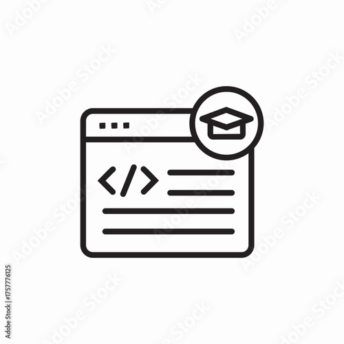 IT graduate icon sign vector