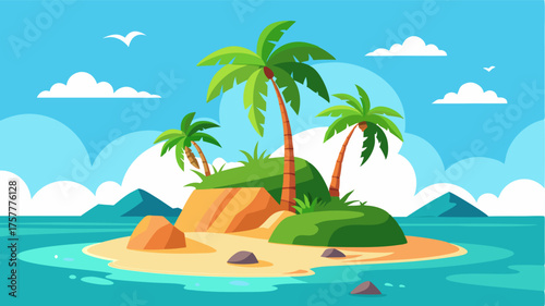 A dreamy island paradise with swaying coconut trees and untouched beaches a perfect escape from reality.