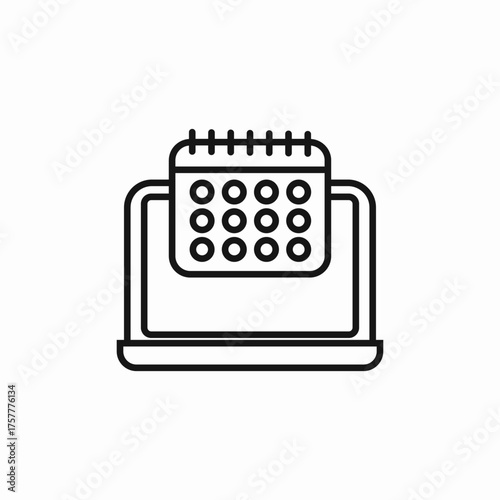 laptop calendar schedule icon sign vector