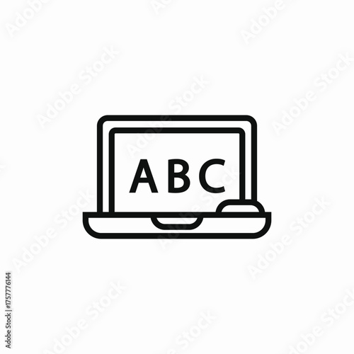 laptop online school icon sign vector