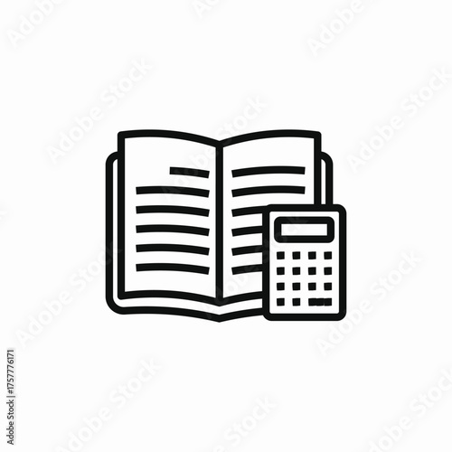 math book calculator icon sign vector