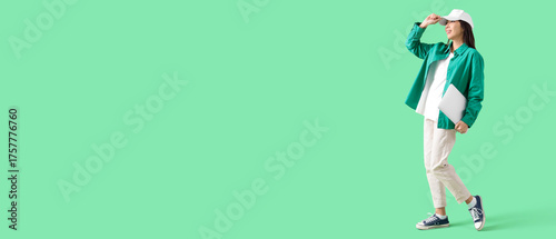 Young Asian woman with lapt...