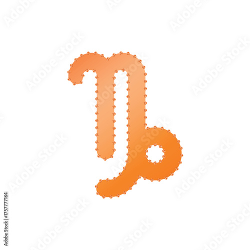 Zodiac horoscope. Capricorn astrological icon symbol. Stylized star sign esoteric. Simple line vector illustration.