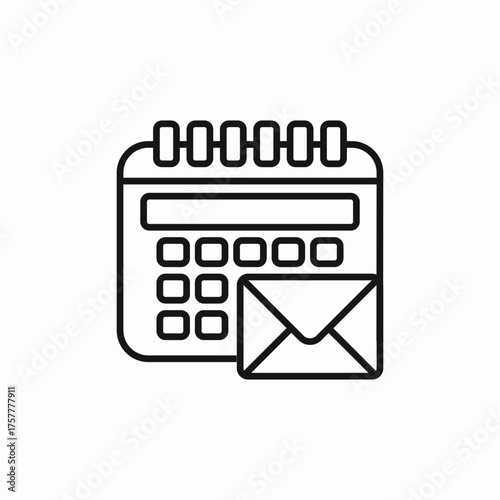 schedule mail icon sign vector