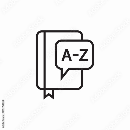 vocabulary book icon sign vector