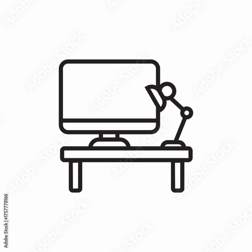 working desk icon sign vector