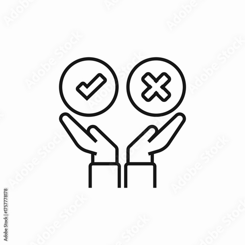 yes no choice icon sign vector