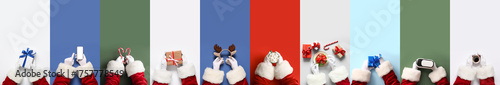 Collage with Santa Claus's ...