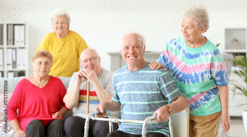 Fotografie Happy senior people in nursing home