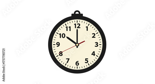Classic analog clock face displaying ten o'clock isolated on white background