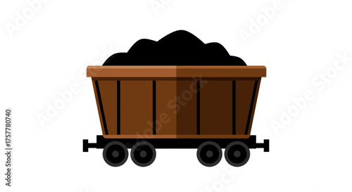 Coal mining industry vector icon, transportation concept illustration