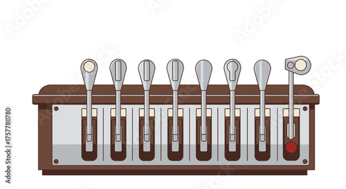 Detailed control panel vector illustration for complex machinery concept