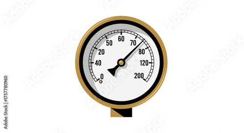 Illustration of a pressure gauge indicating a specific reading measurement