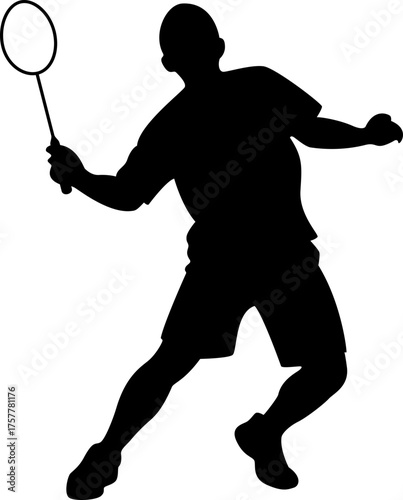 badminton player holding the shuttlecock