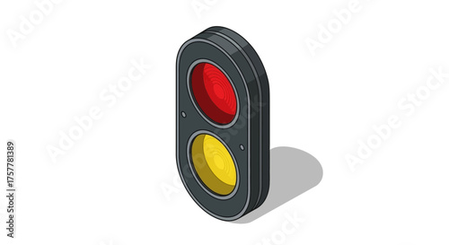 Isometric stoplight icon representing signal control and traffic management