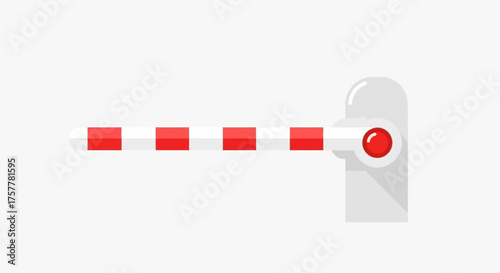Minimalist illustration of a road barrier with red and white stripes design