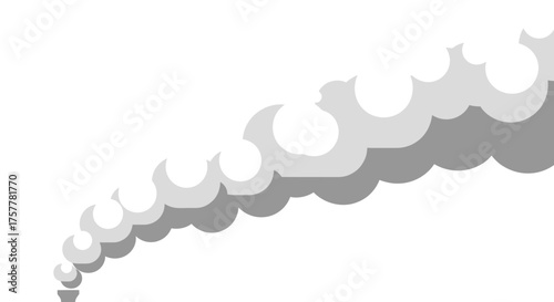 Stylized emissions concept with cloud-like formations over white space