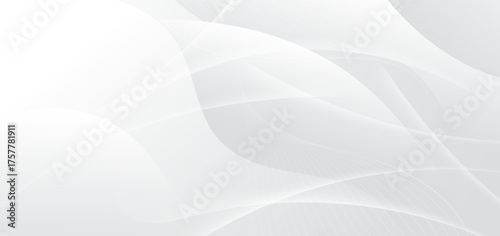 White Abstract Background with Soft Wavy Lines and Light Gradient
