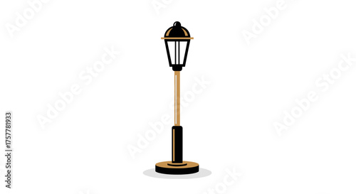 Vector illustration of an isolated old street lamp on a white background