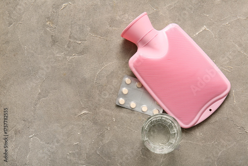 Hot water bottle with glass...