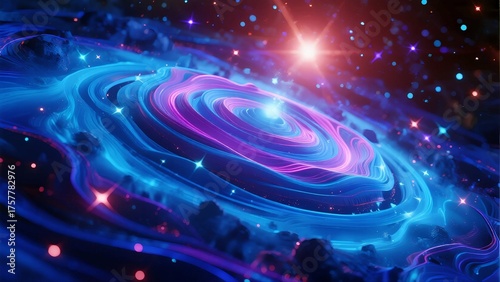 A vivid cosmic spiral with glowing stars and nebula, showcasing the beauty of the universe.