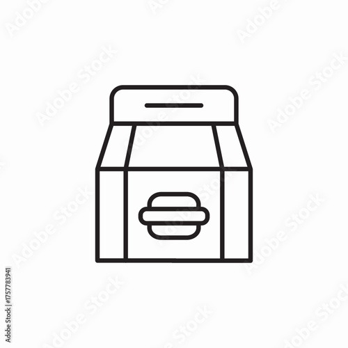 burger take away delivery package icon sign vector