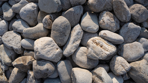 Natural sea pebbles on the amazing beach on the small island