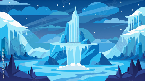 A frozen fairy tale the waterfalls icy wonders creating a fantasy world of sparkling snow and shimmering ice.