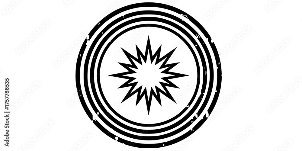 Obraz premium Decorative Engraving Seal Stamp Icon Circular Border Grunge Texture