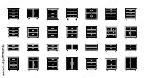 A Collection of Various Furniture Items Displaying Different Designs and Storage Solutions for Modern Homes