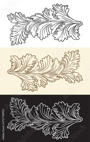 Victorian vintage hand drawing design elements illustration vector