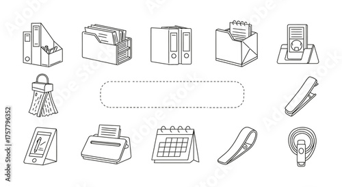 office supplies depicting organization productivity in a well-managed workspace showcasing stationery office tools for efficiency and workplace essentials.