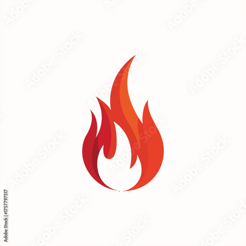 Burning fire flame, a symbol of passion and energy