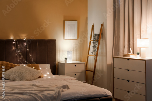 Soft bed and glowing lamps ...