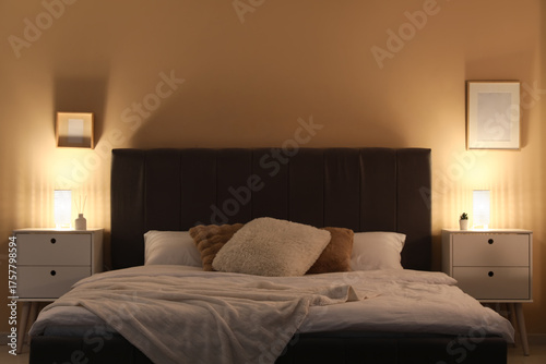 Interior of bedroom with co...