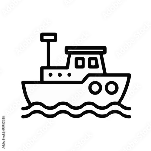 Ilustración del icono vectorial de barco