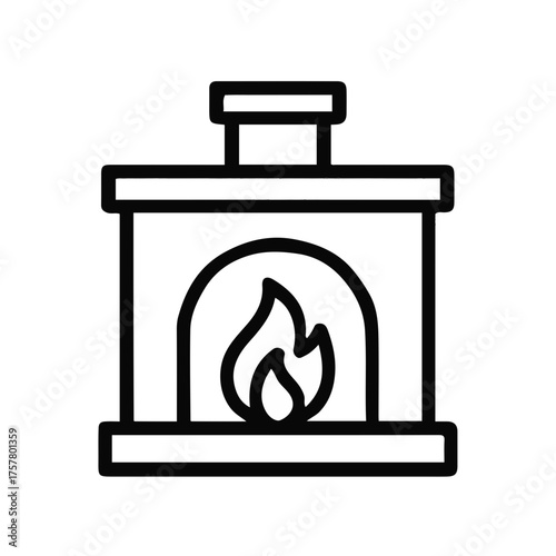 Ilustración del icono vectorial de chimenea
