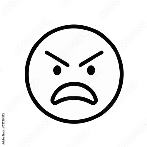 Ilustración del icono vectorial de enojado