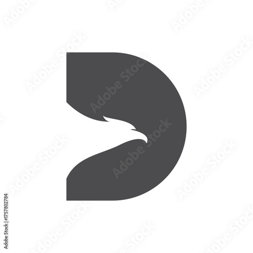 letter d arrow with eagle head logo vector icon