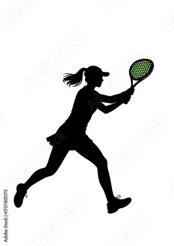 female padel player in visor swinging racket