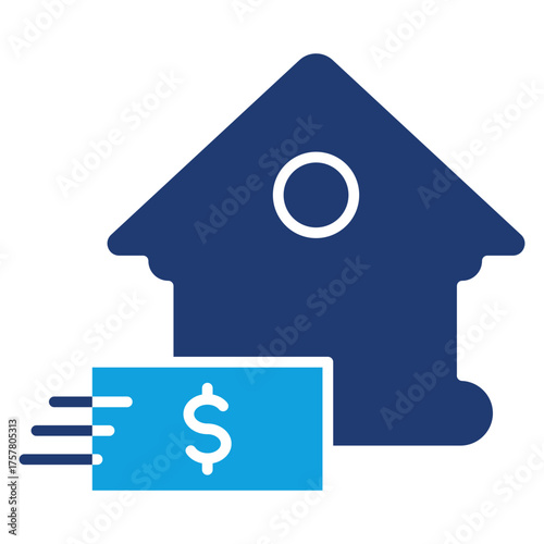 Bank Transfer Flat Blue Icon