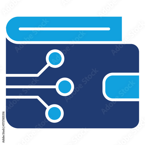 Digital Wallet Flat Blue Icon