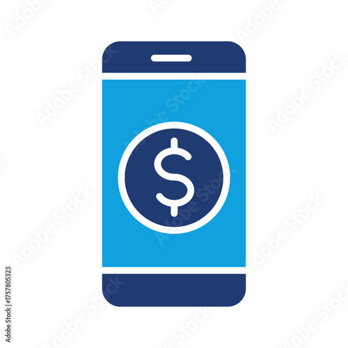 Mobile Payment Flat Blue Icon