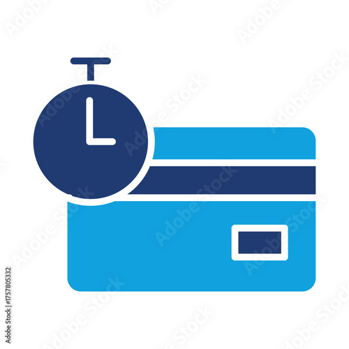 Pay Later Flat Blue Icon
