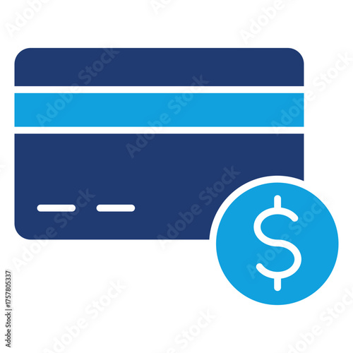 Prepaid Card Flat Blue Icon