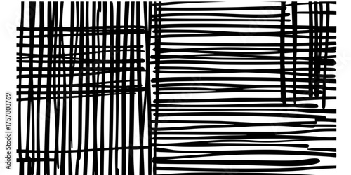 Seamless Brutalist Thick Overlapping Parallel Lines Vector Pattern